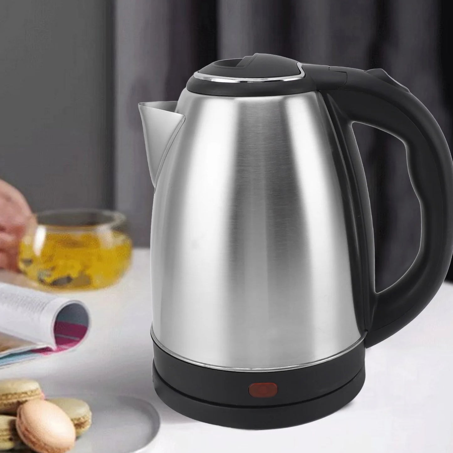2L Fast Boiling Electric Kettle 2L Stainless Steel Water Heater Auto Shut Off Safety Cool Touch Handle for Home Office Tea