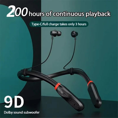 MZYMI Wireless Earphones 200 Hour Play Neckband Bluetooth 5.1 Headphones Headphone with Mic 9D Stereo Earbuds Headset
