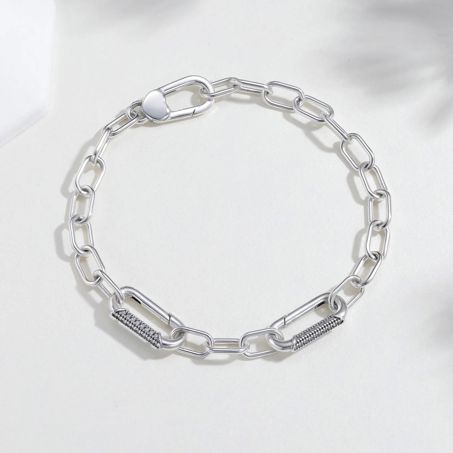 New Bracelet 925 Sterling Silver Diamond Clasp Me Bracelet Charm Beaded Women DIY Jewelry Make Holiday Hot Gifts