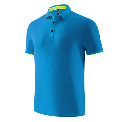 Quick Dry Men's Sports Polo Shirt Golf Wear Summer Gym Fitness Training Clothing Comfortable Breathable Shirts