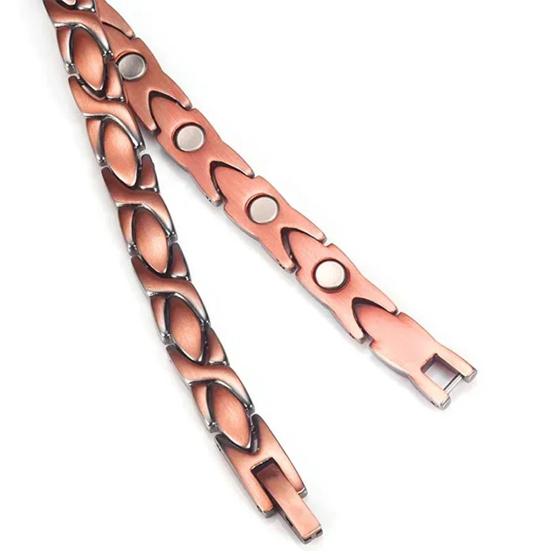 Women Magnetic Therapy Anklets 99.9% Pure Solid Copper 3500 Gauss Magnets Ankle Pain Relief for Arthritis Adjustable Size