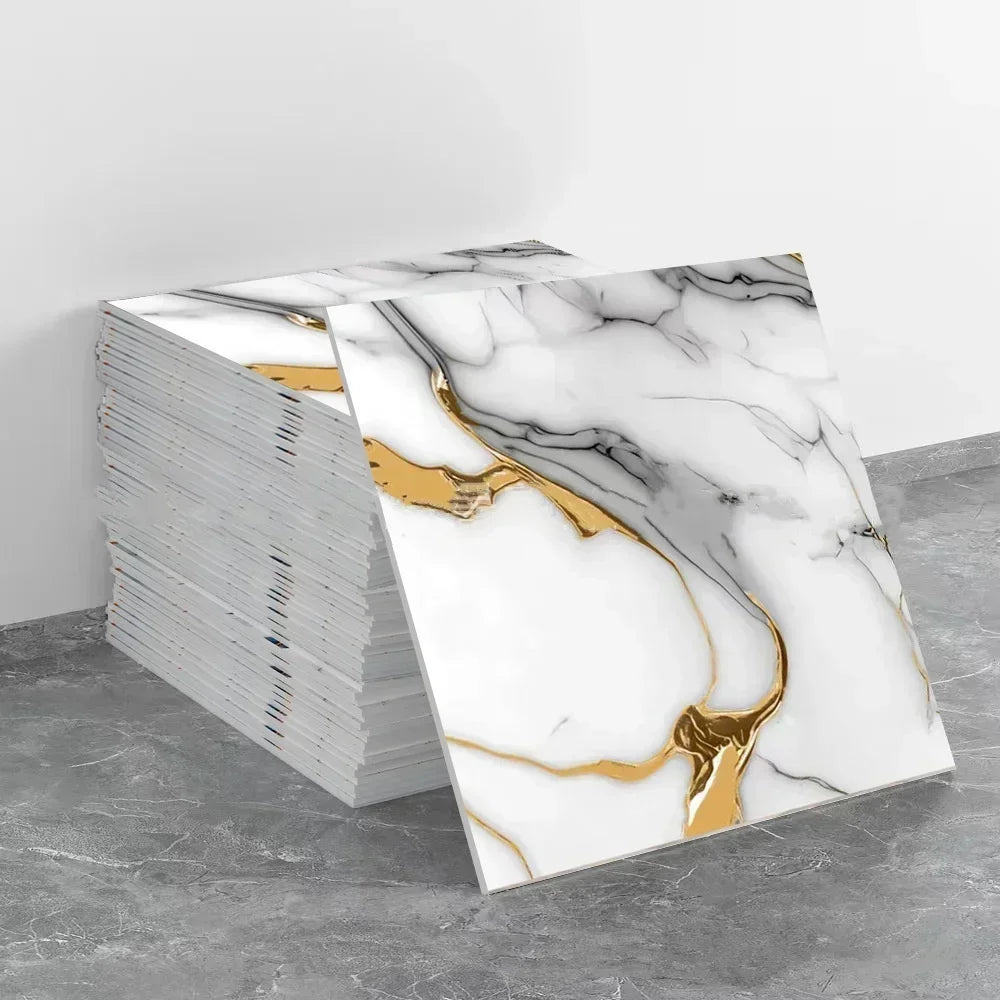 10-50PCS Imitation Marble 3D Ceramic Tile Wall Renovation Decoration Sticker Waterproof Self-adhesive Homeelf-adhesive Wallpaper