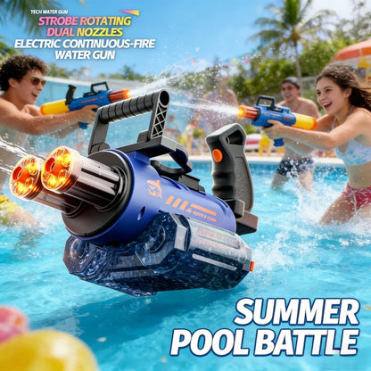 AI Voice Control Electric Gatling Water Gun High Pressure Shooting Summer Outdoor Battle Toy Kids Boys Holiday Gift