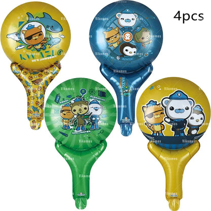 The Octonautsed Party Decoration Bear Cat Penguin Latex Ballons Captain Sea Animal Foil Balloons Happy Birthday Banner Kids Toy