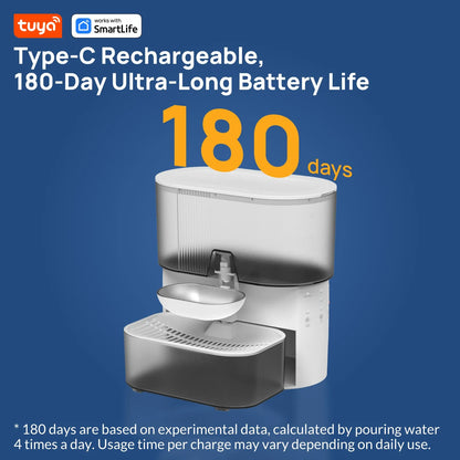 3L Timed Water Dispenser for Cats & Small Dogs, Automatic Pet Fountain, Wastewater Separation Fresh Water, No Filter No Tuya APP