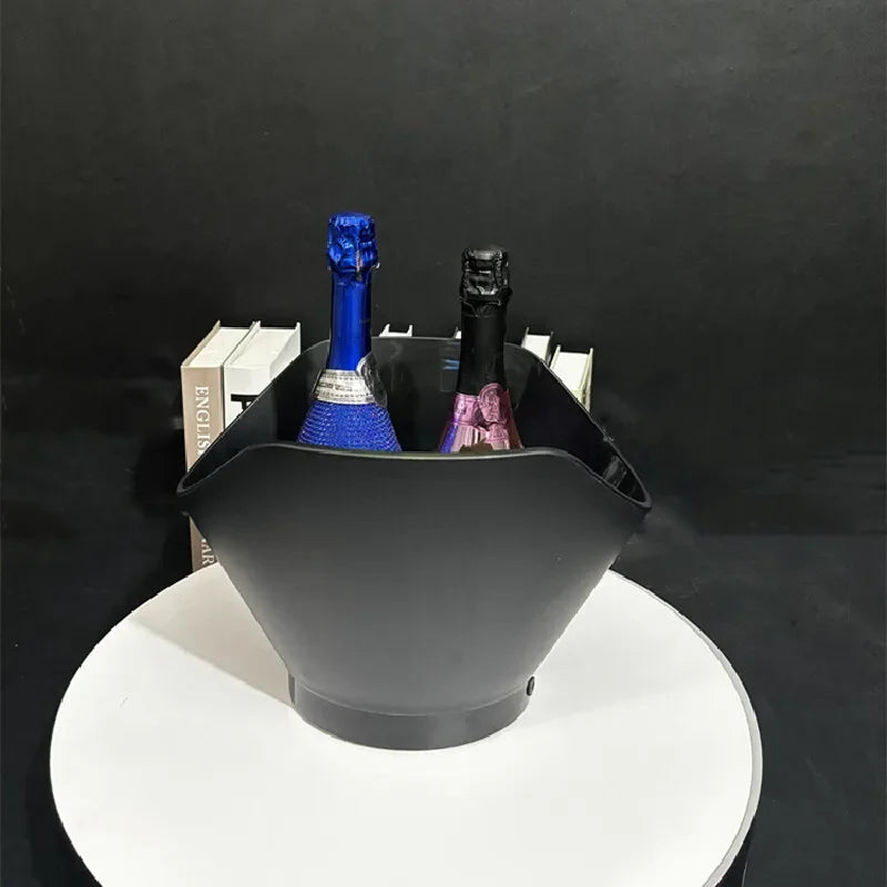 Rechargeable LED Ice Bucket  Crown Shaped Wine Beer and Champagne Cooler with Glowing Light for Bar Party and Nightclub Use