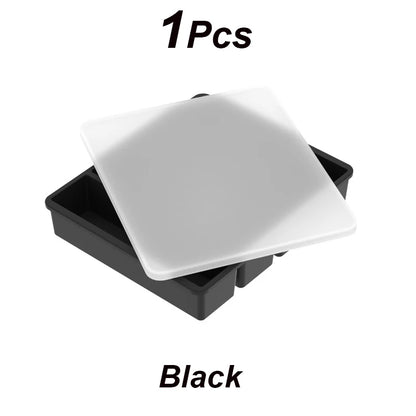 4 Grid Big Ice Tray Long Strip Square Whiskey Ice Cubes Silicone Mold With Lid Non-toxic Durable Pub Wine Ice Blocks Maker Model