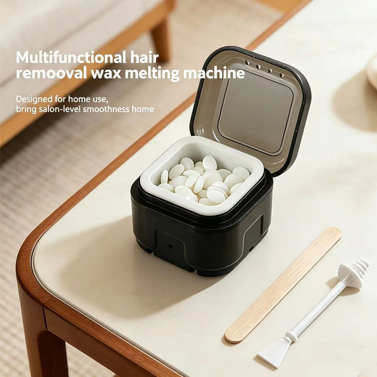 Portable mini wax heater for hair removal, constant temperature & safe, Type-C powered, natural plant-based wax, full-body de