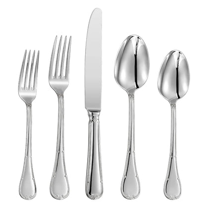 4/5/8/10/12/15/16/20/25 Piece Luxury Gold Accent Cutlery Set Stainless Steel Silverware Wedding Home Flatware Knife Fork Spoon