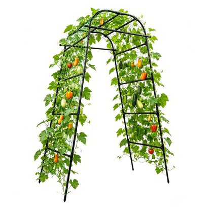 Garden Arch Trellis 82.7in Tall, Climbing Plant Support 35.4x31.5in, Steel Arbor for Cucumber Grape Vine Tomato