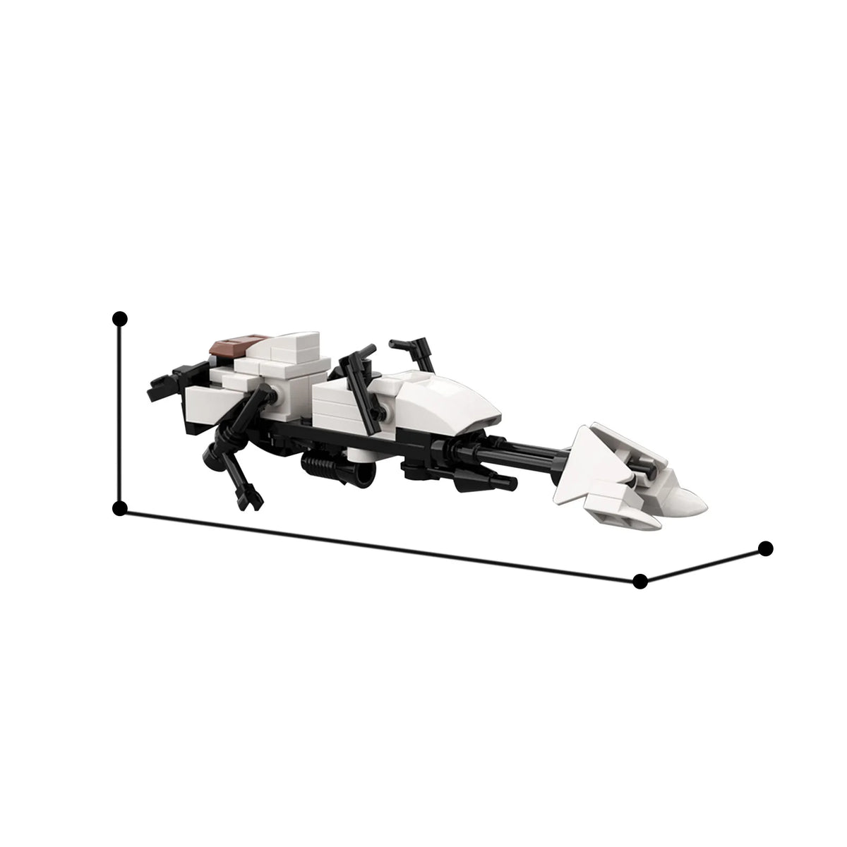 Iconic Sci-Fi Speeder Bike MOC Building Blocks Set - White Futuristic Hover Vehicle Replica