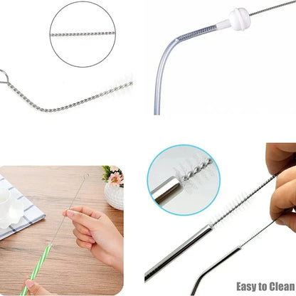 10pcs Pipe Tube Brush Pipe Cleaning Brushes Nylon Bristle Drinking Straws Cleaner Brush for Washing Kettle Spout Teapot Nozzle