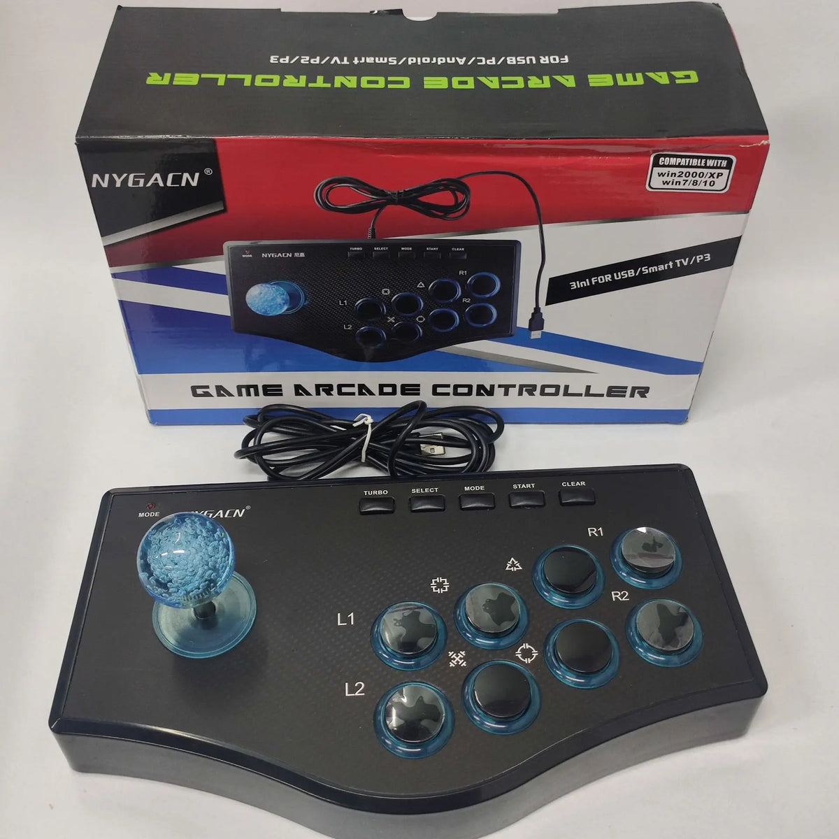 Best Pick Retro Arcade Game Rocker Controller Usb Joystick For Ps2/Ps3/Pc/Android Smart Tv Built-In Vibrator Eight Direction Joy