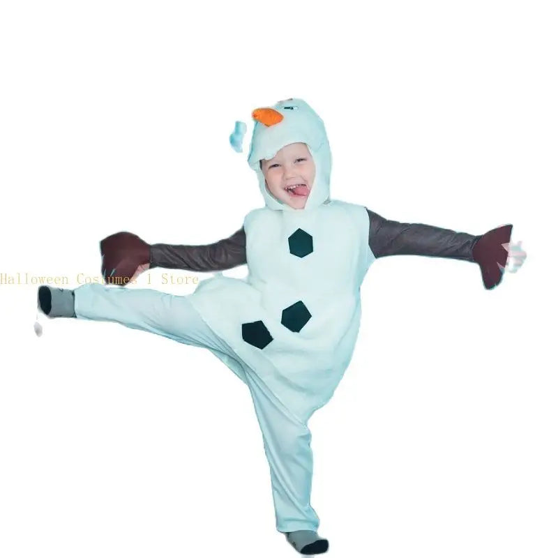 Kids Olaf Halloween Costumes Cosplay for Boys Girls Child Cute Christmas Gift Olaf Toddler Cartoon Movie Snowman Party Dress up