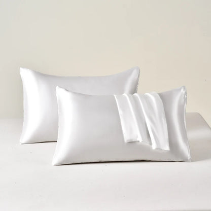 Polyester Satin Pillowcase Set | Two Covers with Envelope Closure | Bedroom & Guest Room