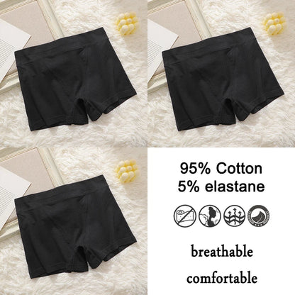 3Pcs Women Cotton Safety Short Seamless Boxer Briefs High Waist Soft Skin Friendly Ladies Anti-Ride Leggings Under Dress Panties