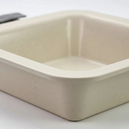 Deep Square Frying Pan with Glass Lid Easy to Clean Square Frying Pan with Glass Lid Skillet Heat Resistant Cookware Sturdy
