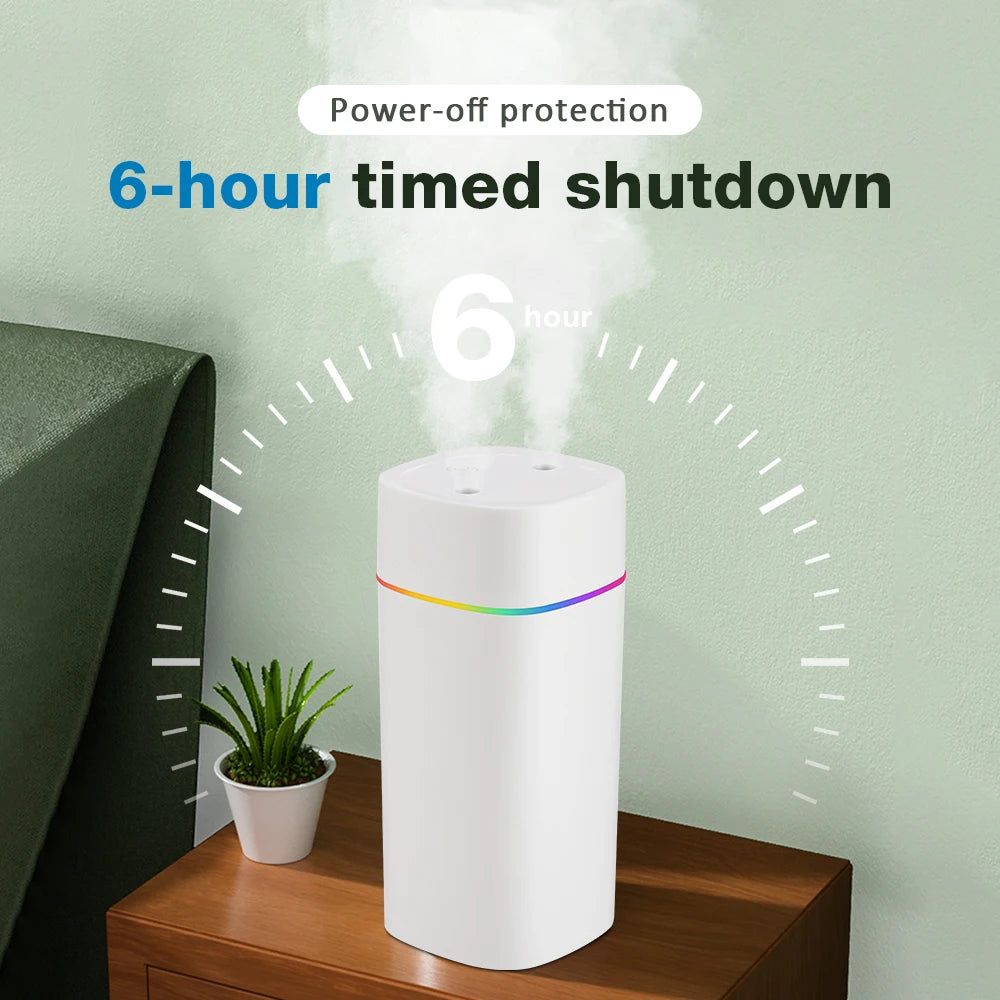 Portable USB Cool Mist Nano Sprayer 600ml Aroma Oil Diffuser for Home Car Electric Air Humidifier Mist Maker Light Aromatherapy