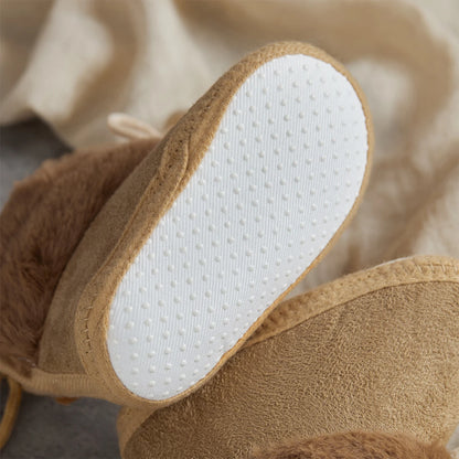 Autumn Winter Warm Newborn Girls Boys Snow Boots Solid Pompom Toddler Baby Soft Sole First Walker Fluffy Cute Non Slip Shoes