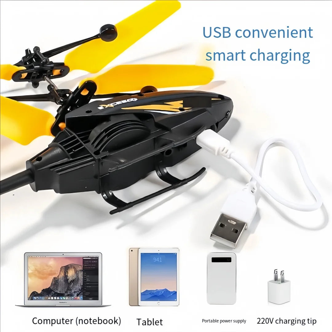 Induction Helicopter Toy Room Charged Remote Control Small Aircraft Training Coordination Gifts for Boys and Girls