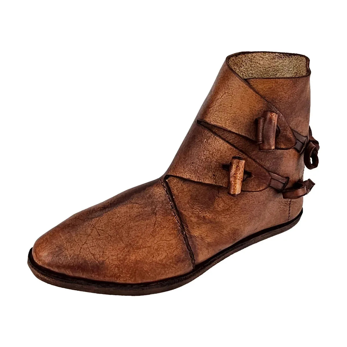 Renaissance Medieval Retro Royal Men's Shoes Medieval Imitation Leather Polish Aristocratic Renaissance Cosplay Bandage Boots