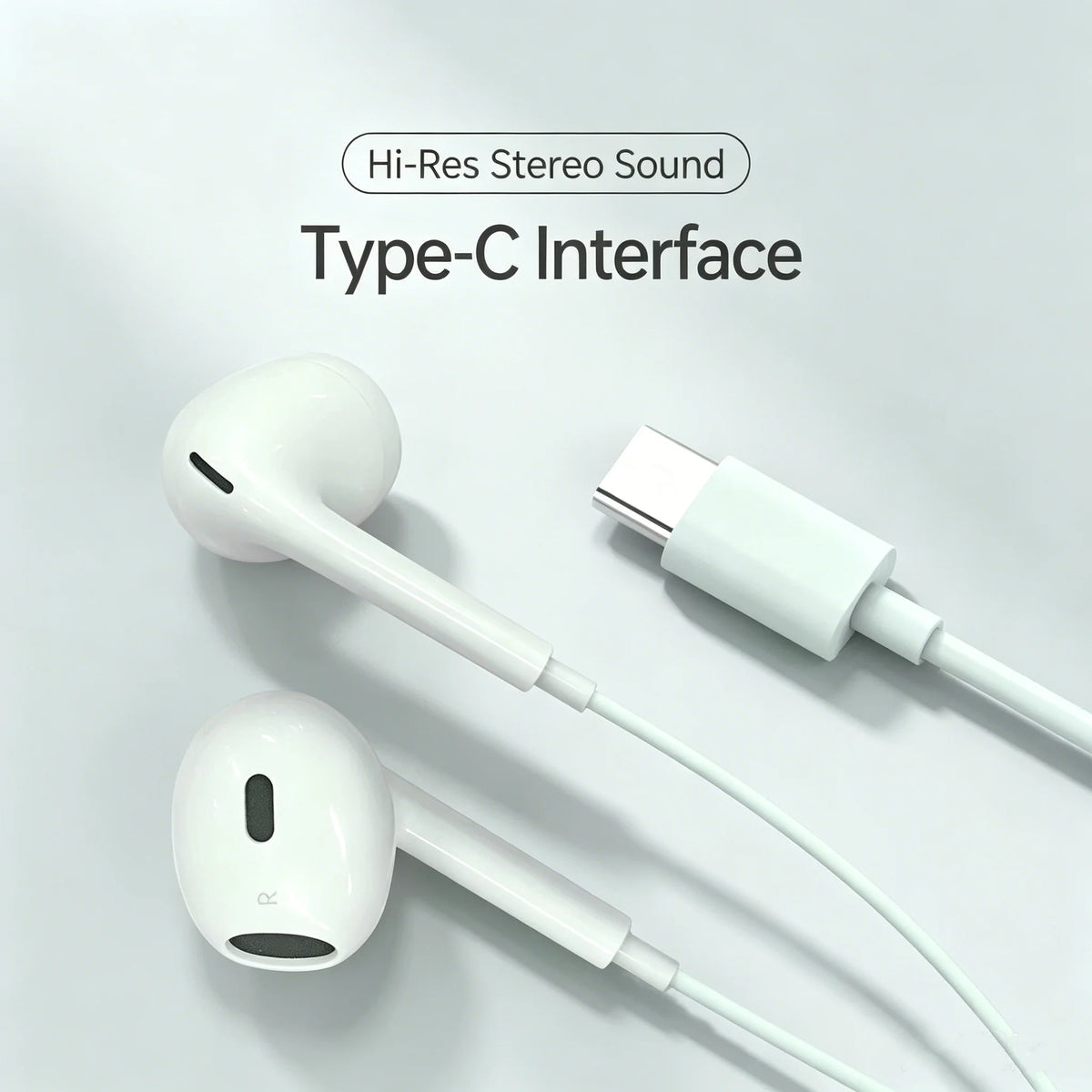 Gen4 Earphones Wired Small Talk Type C 3.5mm HeadEarsets Noise Cancelling Bass Earbuds In Ear Control Mic Earpiece Android Phone