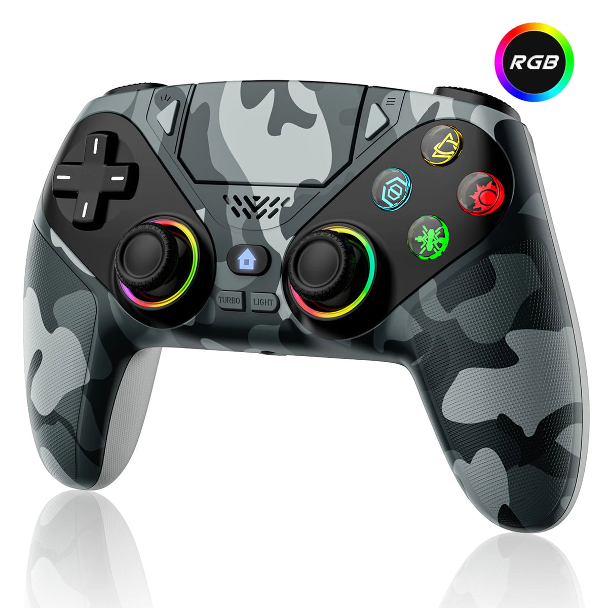 Controller for Playstation 5/PS5/PS5 Pro/Slim/PC,Wireless Gamepads RGB Joystick Turbo/Marco Program Dual Vibrate Game Controle
