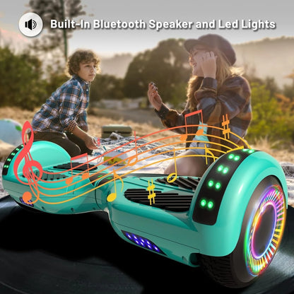 Hover BoardBluetooth All Terrain Hover Boards With LED Lights And APP Control, Gifts For Kids Adults Girls Boys, For All Ages