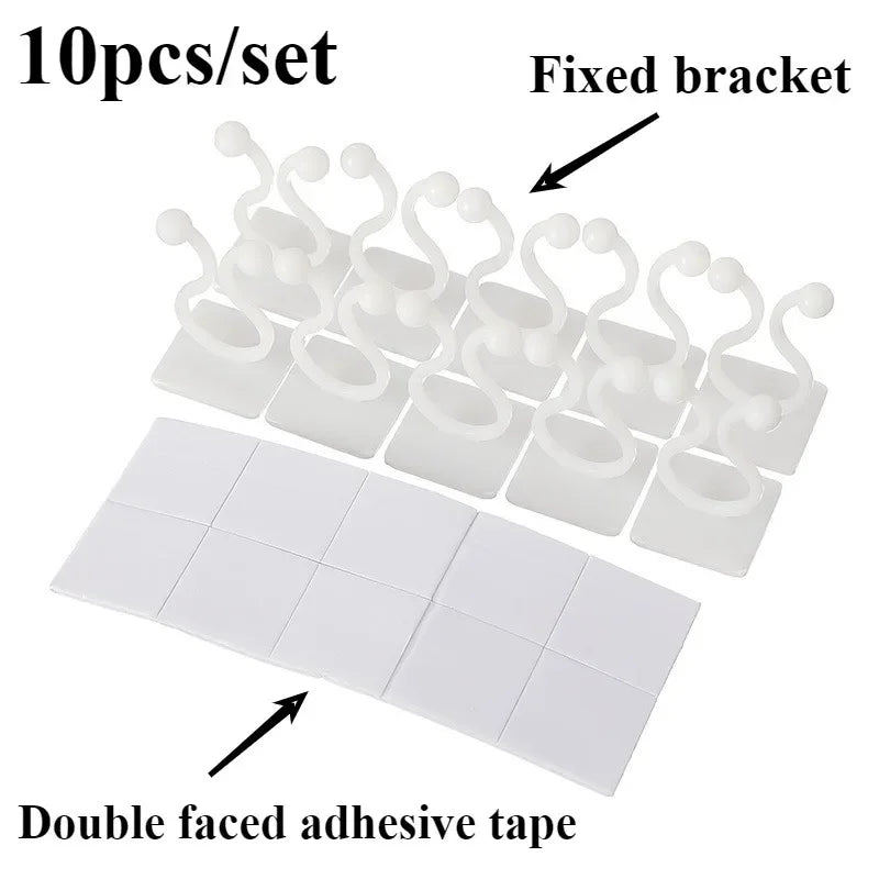 10/30/50pcs Home Garden Plant Climbing Wall Fixture Clips Rattan Vine Fixer Self-Adhesive Plant Climbing Wall Fixed Buckle Hook