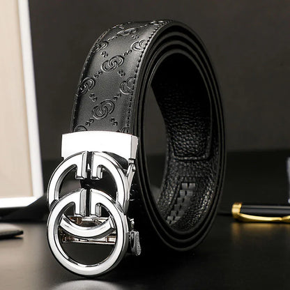2024 New business Male Famous Style Metal Automatic Buckle Luxury Brand Women Belt Genuine Leather Belts for Men Strap jeans