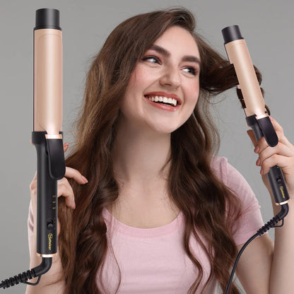 Hatteker 36mm Large Curling Iron Wave Hair Setter for Bangs And Home Use Egg Roll Hair Styler Compact Size for Easy Handling