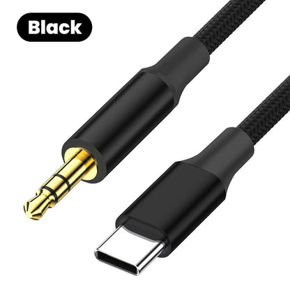 Type C To 3.5mm Aux Audio Cable Headset Speaker Headphone Jack Adapter Car Aux for Samsung S25 Note 20 S26 Ultra Tab S7