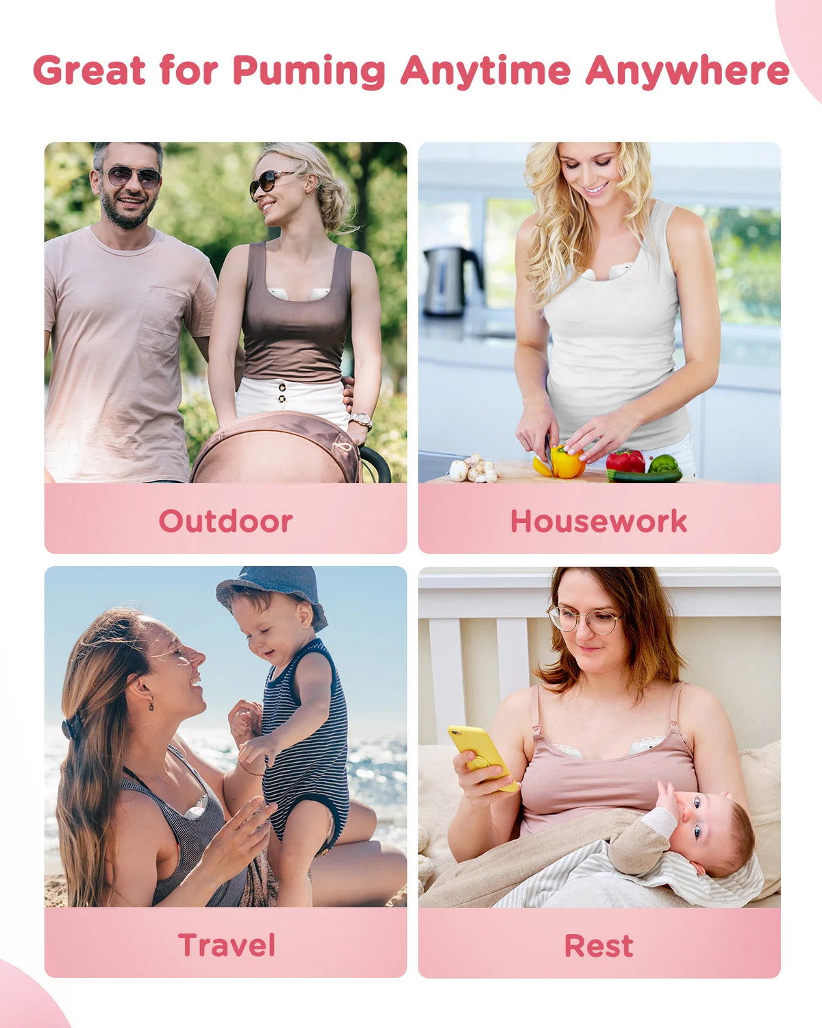 2 Pcs Electric Wearable Breast Pump 1200mAh USB Chargable Silent Milk Extractor Painless Automatic Milker Comfort Breastfeeding