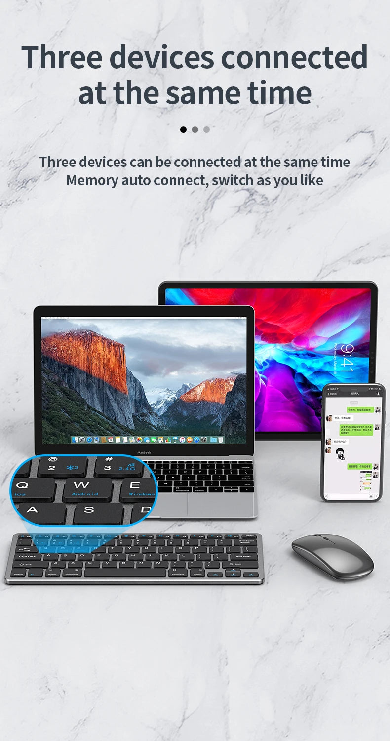NexusClick 2.4G Wireless Keyboard Mouse Combo, Ergonomic Rechargeable Mini Multimedia Office Keyboard Set For PC Laptop Macbook
