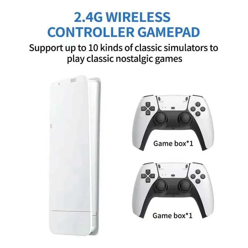 128G Game Stick M15 4K Video TV Game Console Wireless Gamepads 20000+ Classic Arcade Games HD Two-player Gaming Console with 64G