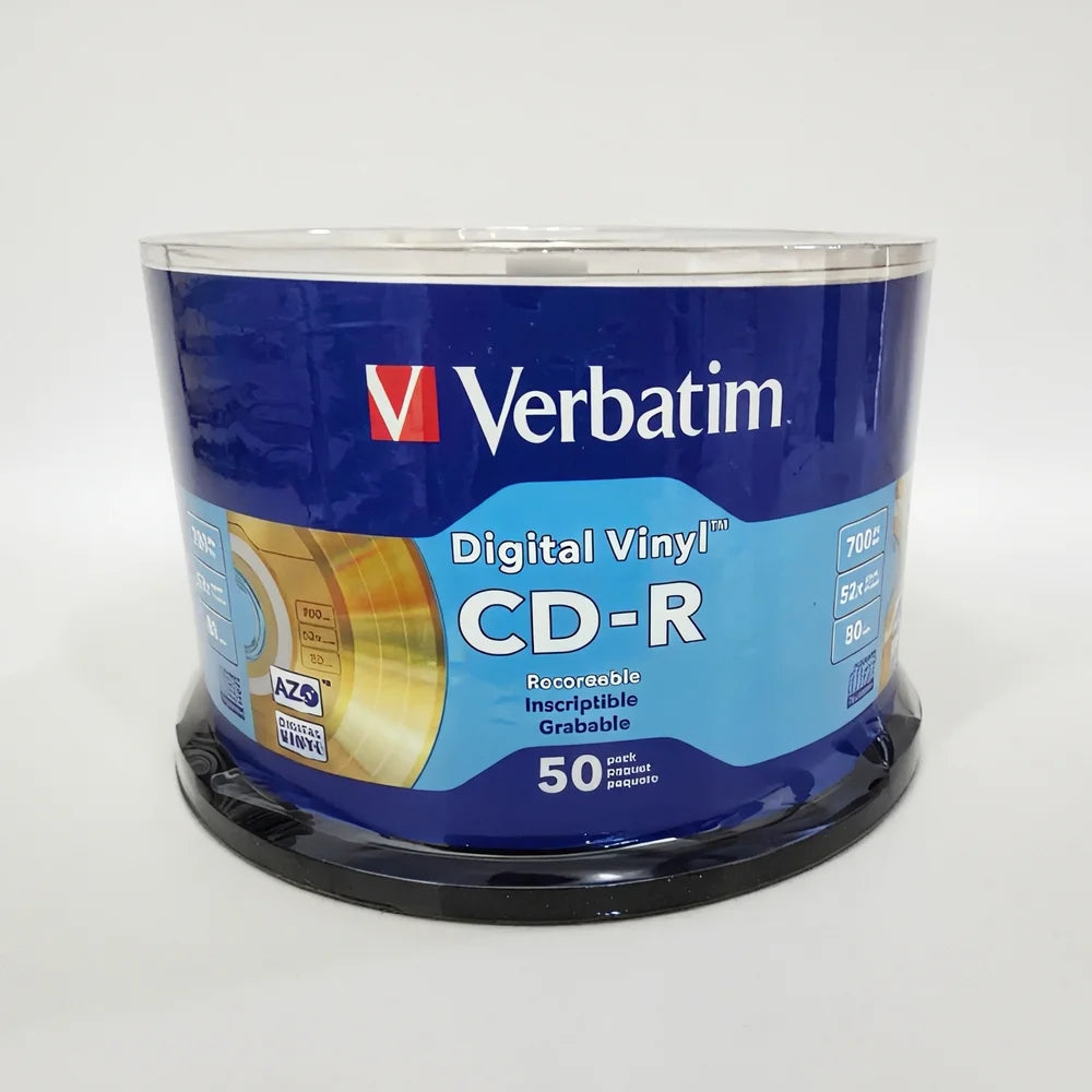 Verbatim Golden Digital AZO Vinyl CD-R Discs Empty CDR CD Disc 80min 700MB 52X 50Pcs/Pack