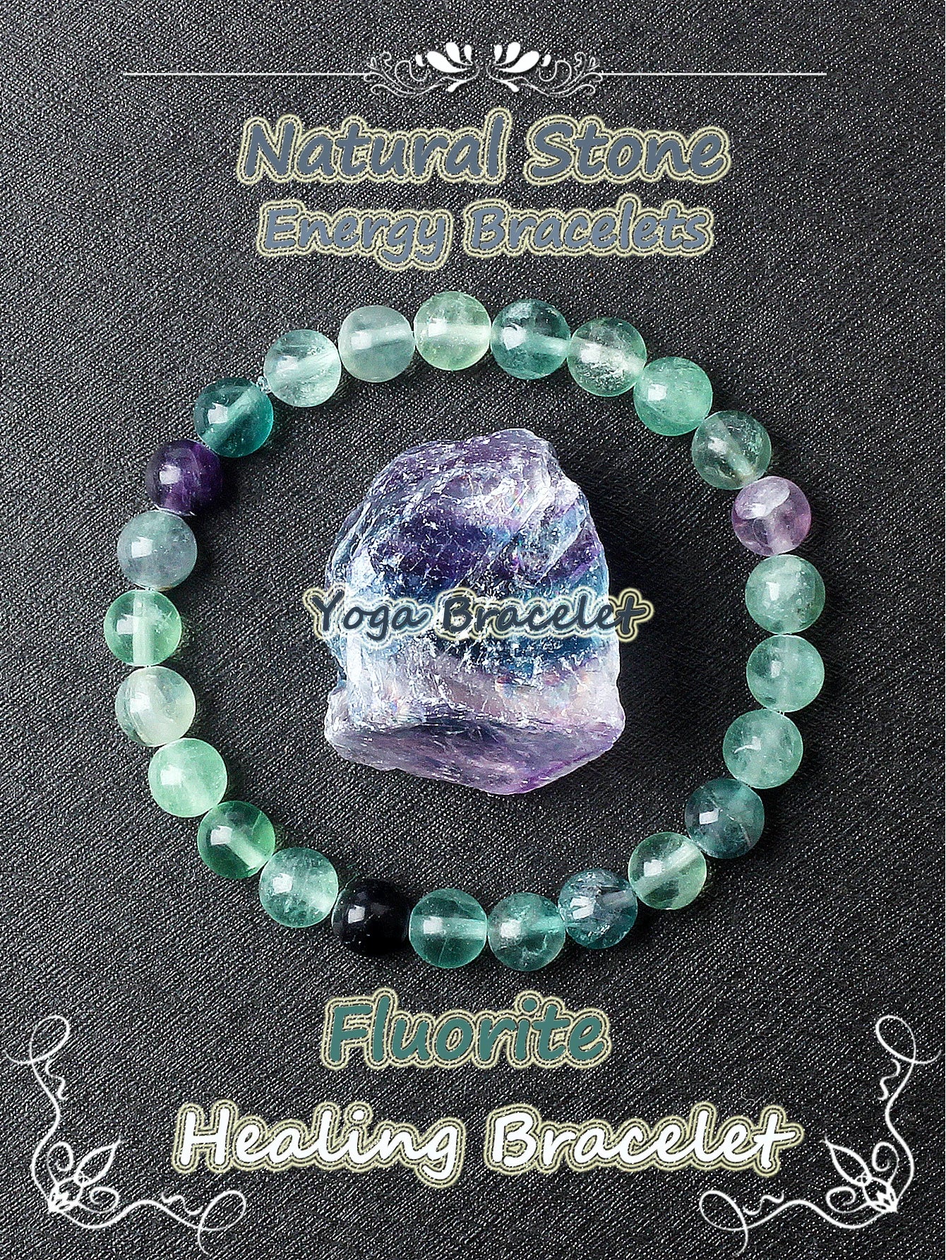 Original Natural Stone Beads Bracelet Men Women Reiki Blue Apatite Lapis Lazuli Amethyst Yellow Tiger Eye Beads Bracelet Jewelry