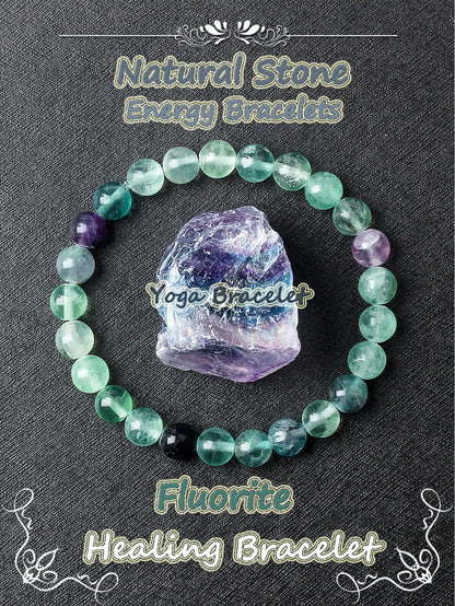 Original Natural Stone Beads Bracelet Men Women Reiki Blue Apatite Lapis Lazuli Amethyst Yellow Tiger Eye Beads Bracelet Jewelry