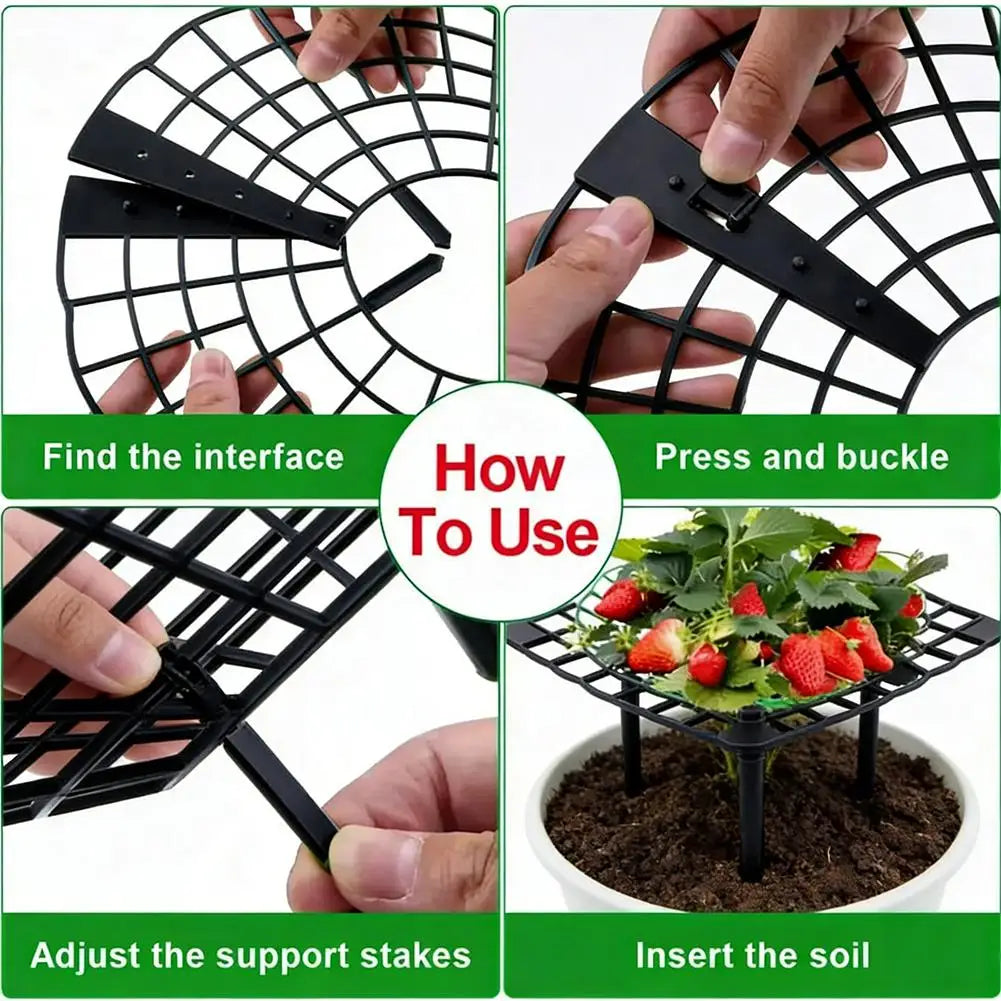 5pcs Green Strawberry Planting Racks, Watermelon Support Frames, 3-Legged Plant Protector, Easy Assembly Plant Accessories