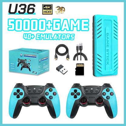 128GB U36 Game Stick Retro TV Game Console With 50000+ Classic Games 40 Multi Simulators Plug Play Video Gaming Machine For Gift