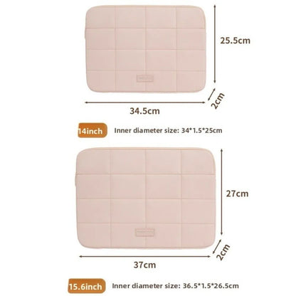 14/15.6inch Quilted Tablet Bag Shockproof Solid Color Travel Tablet Sleeve Wear-resistant Ultralight Tablet Protection Cases