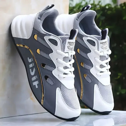 Breathable and comfortable men's sports shoes, with an inner height increase and a low top strap, suitable for outdoor sports an