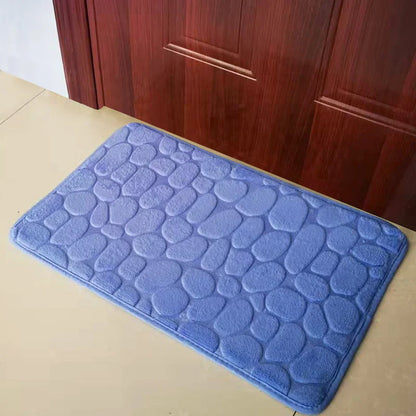 40x60cm/50x80cm Bath Rugs Mat Non Slip Cobblestone Embossed Carpets Bathroom Floor Mat Memory Foam Bathmat Washable Doormat
