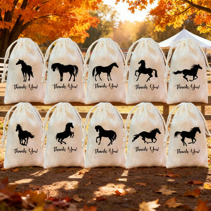 5Pcs Horse Party Favor Bags Farm or Equestrian Themed Goodie Bags Birthday Party Decoration Favor NewBorn Baby Shower Kids Gift
