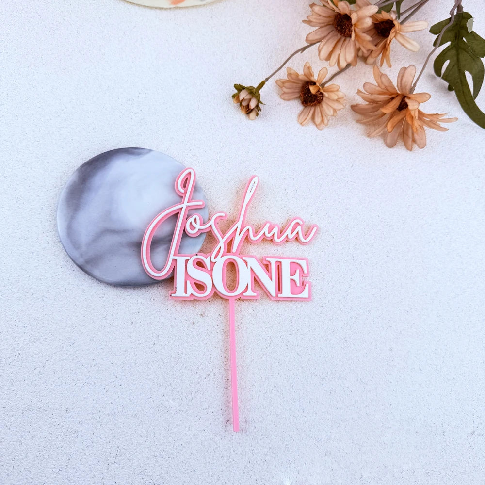 Personalized First ONE Birthday Cake Topper Wedding Party Decoration Custom Name Party Birthday Cake Toppers