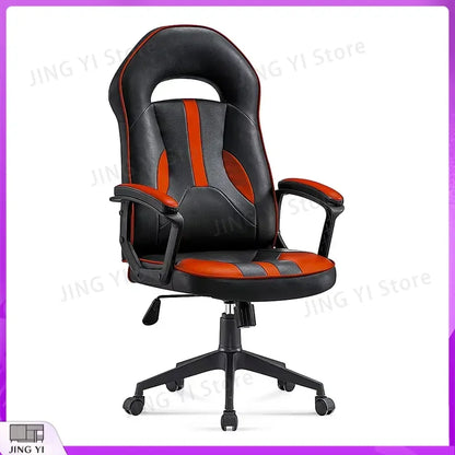 Ergonomic Gaming Chair with LED Lights Blue PU Leather Reclining Computer Game Chair Adjustable Height Racing Style Office
