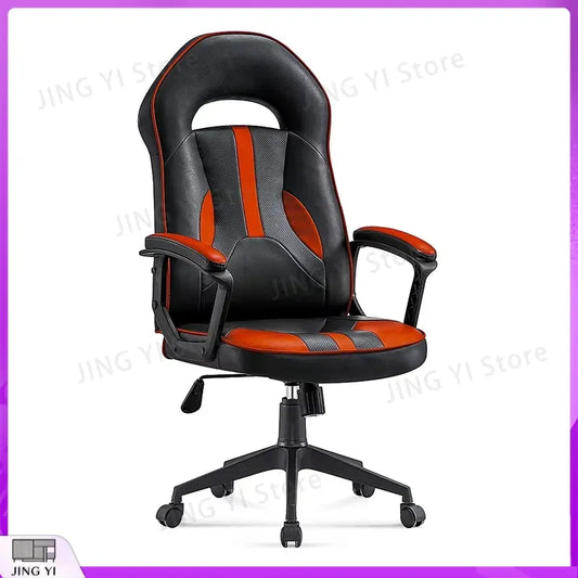 Ergonomic Gaming Chair with LED Lights Blue PU Leather Reclining Computer Game Chair Adjustable Height Racing Style Office