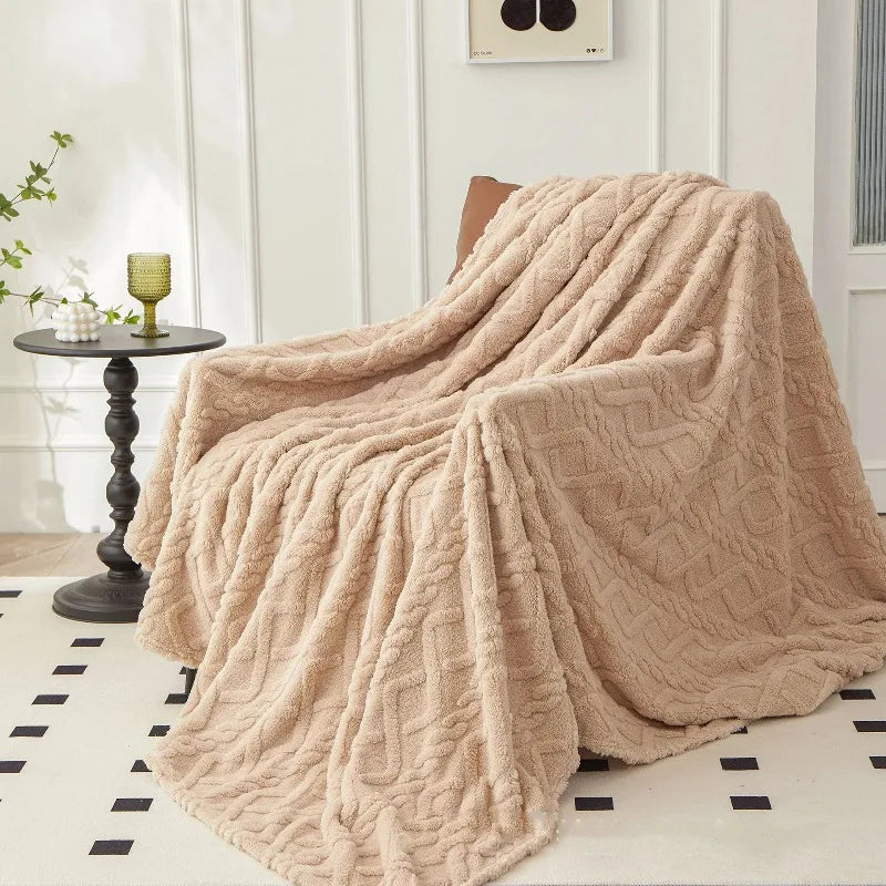 New Winter Coral Fleece Blankets Home Cozy Office Sofa Blanket Warm Nap Throw Blanket Travel Textile Fleece Thick Warm Blankets
