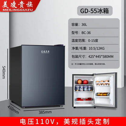 Foreign Trade Hotel Room 110V American Standard Minibar Wine Cooler Electric Stainless Steel 36L Refrigerated Storage Cabinet