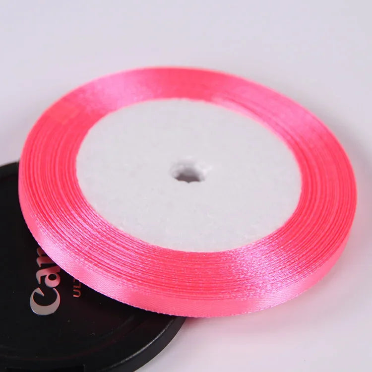 22 Meters/Roll 6mm Silk Satin Ribbons Christmas Halloween Birthday Party Gift Wrapping Ribbons DIY Handmade Crafts Material